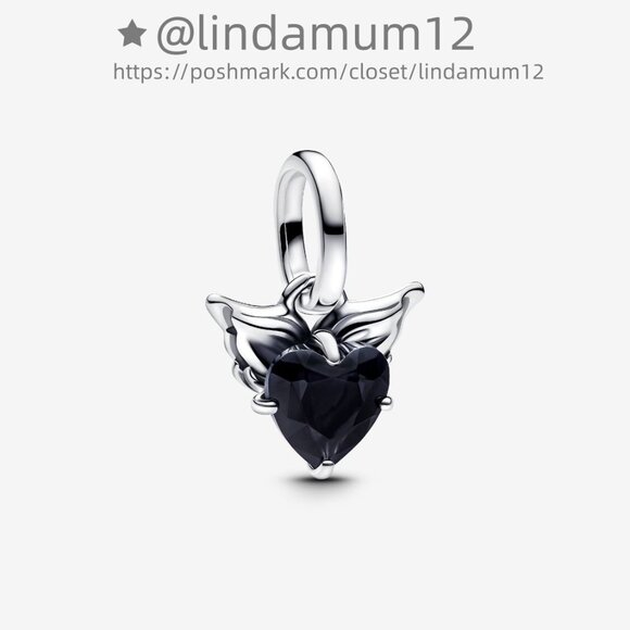 Pandora Winged Heart Mini Dangle Charm - Picture 1 of 6